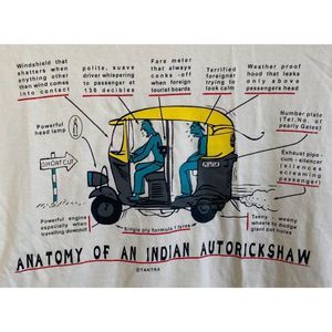 Tantra Anatomy of an Indian Autorickshaw T-Shirt Tshirt T Shirt Tee XL Off White